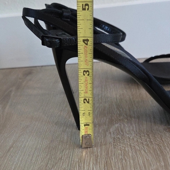 Yves Saint Laurent Black Heels with Silver Accents - Picture 6 of 10
